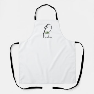 Tablier Lettre fleur sauvage d'aquarelle