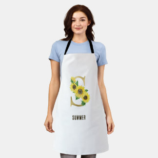 Tablier LETTRE FLEUVE DE Tournesol S MONogramme