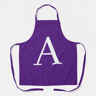 Tablier Lettre initiale Monogramme Style moderne violet
