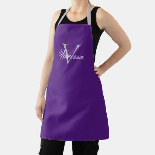 Tablier Lettre Monogramme Personnalisée Et Nom Apron Viole