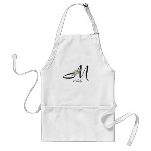 Tablier LETTRE MONOGRAPHIQUE Florale L JAPON DE RETRAITE