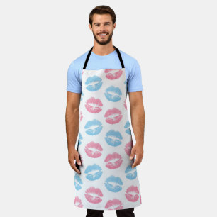 Tablier Lèvres bleues et roses Motif, Baguette à lèvres, B