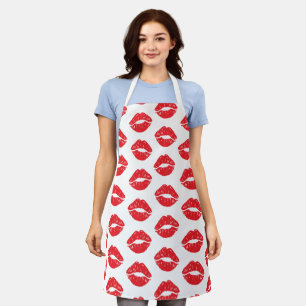 Tablier Lèvres Rouges, Rouge À Lèvres, Baiser, Motif Des L