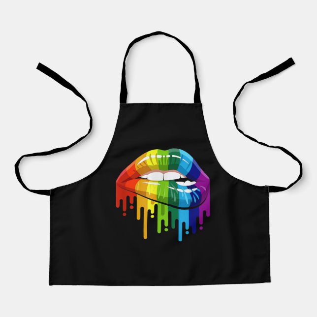 Tablier LGBT Rainbow Lip Gay pride (Recto)