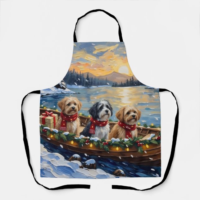 Tablier Lhasa Apso Christmas Boat Holiday (Recto)