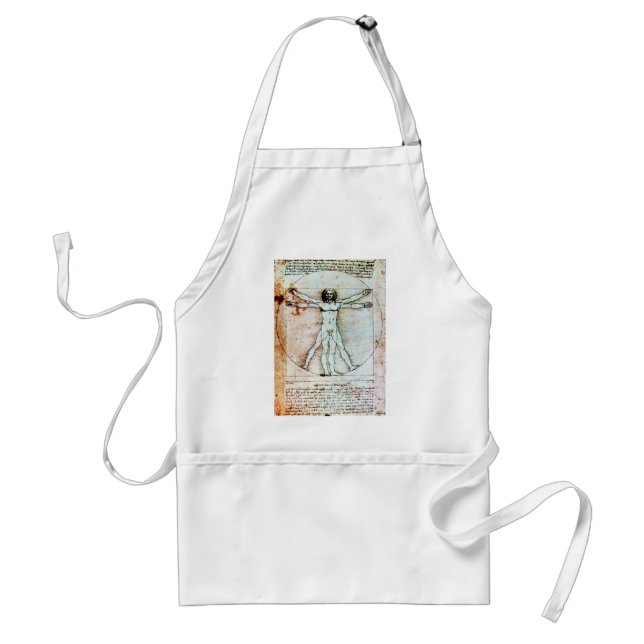 Tablier L'HOMME VITRUVIEN - Parchemin antique (Devant)