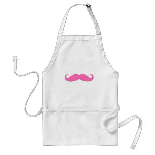 Tablier L'humour rose de moustache créent vos propres