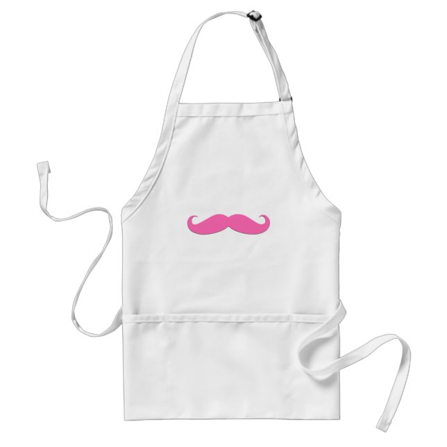 Tablier L'humour rose de moustache créent vos propres (Devant)