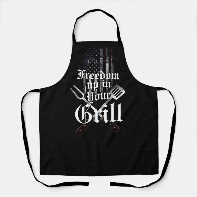 Tablier LIBERTÉ DANS VOTRE PORTE-Drapeau américain GRILL (Recto)