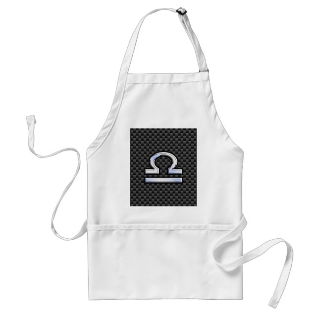 Tablier Libra Zodiac Sign on Black Carbon Fibre Print (Devant)