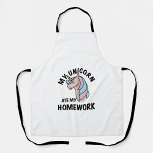 Tablier Licorne A Mangé Mon Devoir T Shirt Fille Femmes En