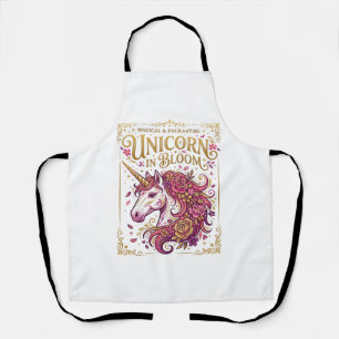 Tablier Licorne en fleurs design élégant Zazzle_1