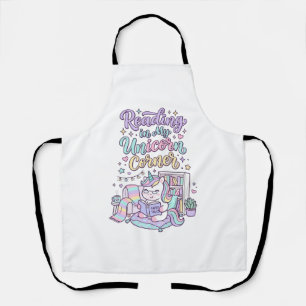 Tablier Licorne lisant dans mon coin licorne T-shirt paste