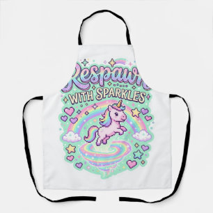 Tablier Licorne Réapparition avec Paillettes Vecteur Premi