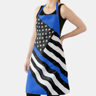 Tablier Ligne Bleue Mince Grungy