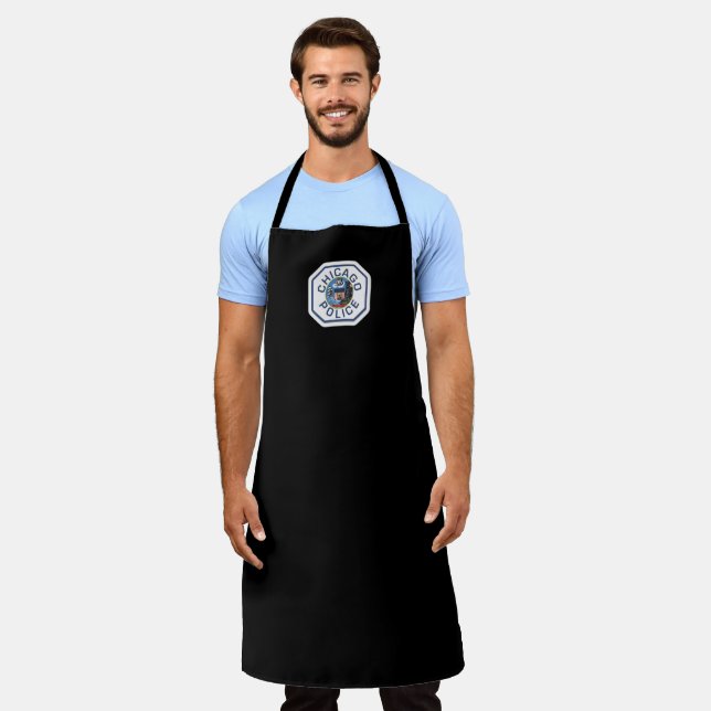 Tablier Ligne Bleue Mince - Police Chicago Long Apron (Porté)