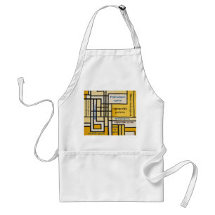 Tablier Ligne carré avec Motif jaune -
