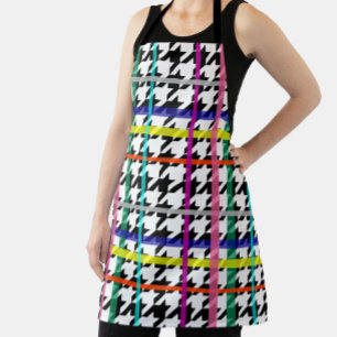 Tablier Lignes Multicolores Sur La Conception De Houndstoo