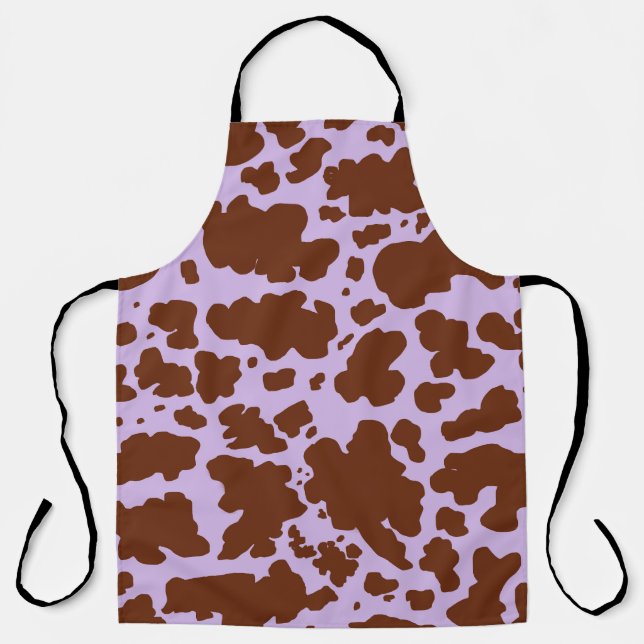 Tablier Lilac Purple moderne et peau Brown de vache Imprim (Recto)