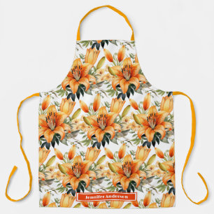 Tablier Lily Fleur de Lys Tigre Orange Stargazer 