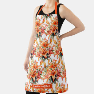 Tablier Lily Fleur de Lys Tigre Orange Stargazer