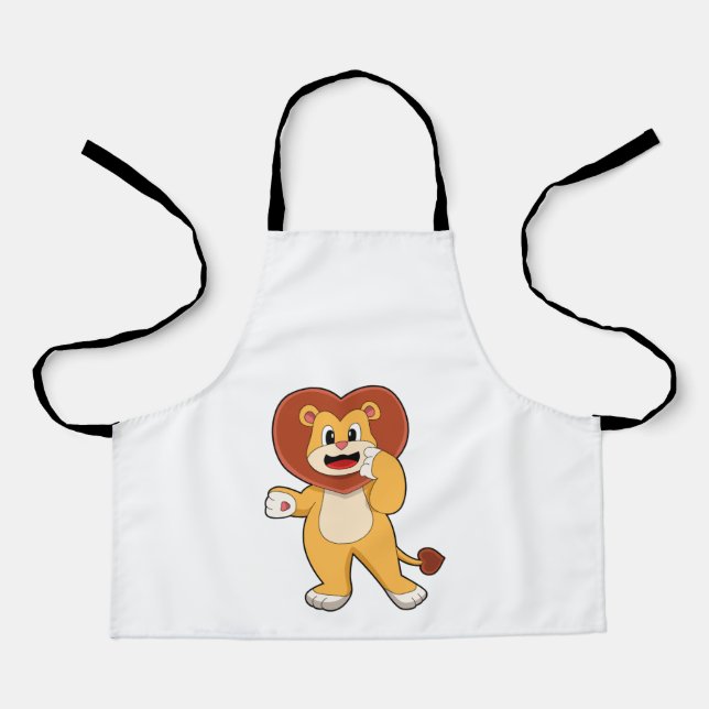 Tablier Lion avec coeur (Recto)