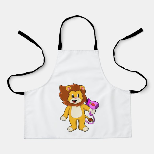 Tablier Lion avec sèche-cheveux (Recto)