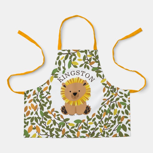 Tablier Lion Botanical Greenerife Enfants (Recto)