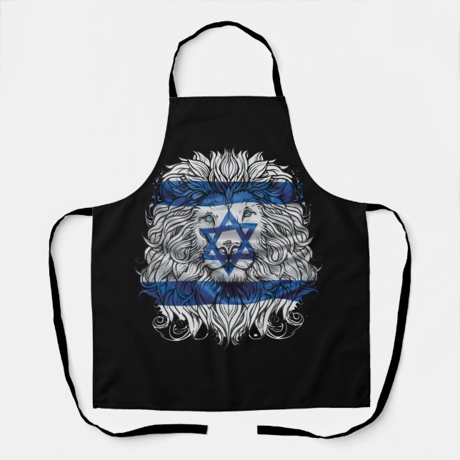 Tablier Lion De Juda Pride Juive Israël Drapeau Jérusalem  (Recto)
