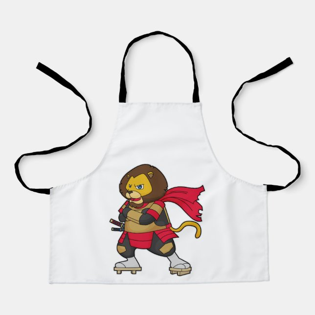 Tablier Lion en guerrier avec Cap (Recto)
