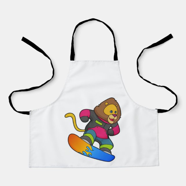 Tablier Lion en Snowboard avec Snowboard (Recto)