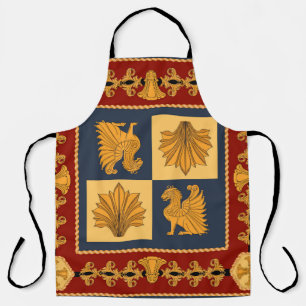 Tablier Lions d'or : design foulard Art Nouveau