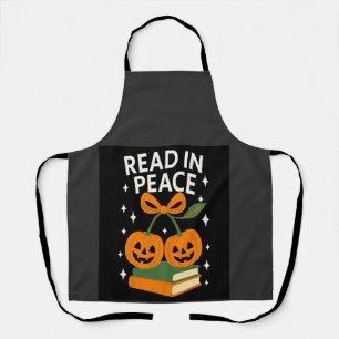 Tablier Lire en paix livre drôle d'Halloween
