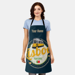 Tablier Lisbonne Portugal avec Tramway Retro Souvenir Vint