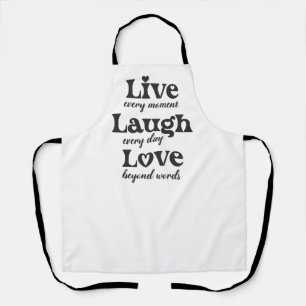 Tablier live, rire, amour - trois beaux mots