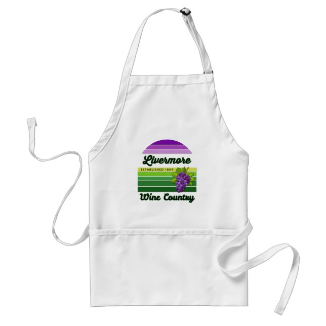 Tablier Livermore Wine Country Purple Green Stripes Grapes (Devant)