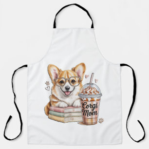 Tablier Livres de Corgis et café glacé pour chien