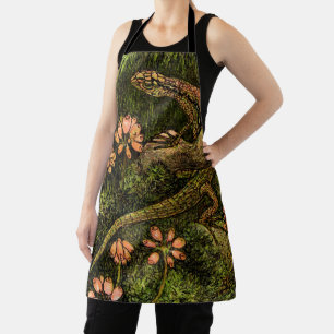 Tablier Lizard et Fleur sauvage de style Art nouveau néerl