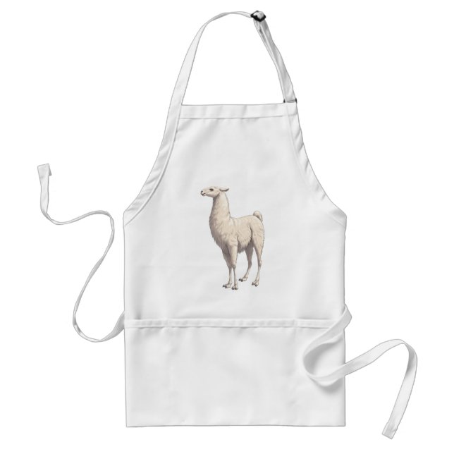 Tablier Llama blanche (Devant)