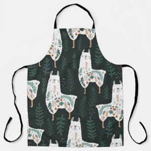 Tablier Llamas Florales Cute Texture Vintage