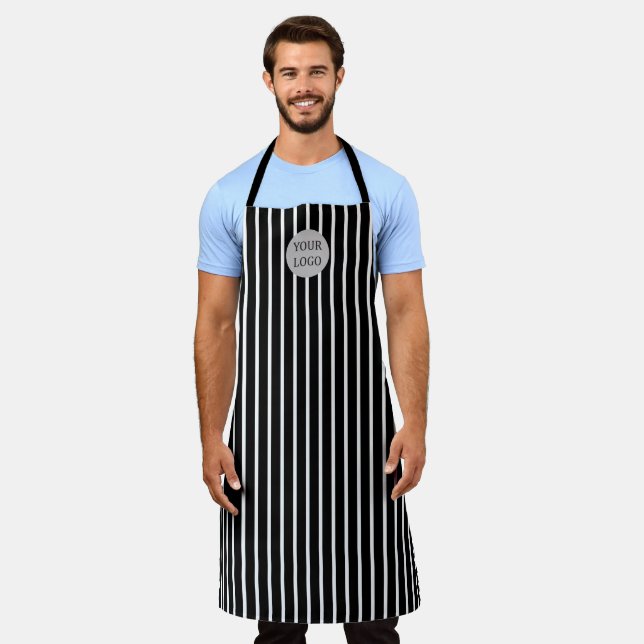 Tablier Logo Black White Simple Elegpes Motif (Porté)