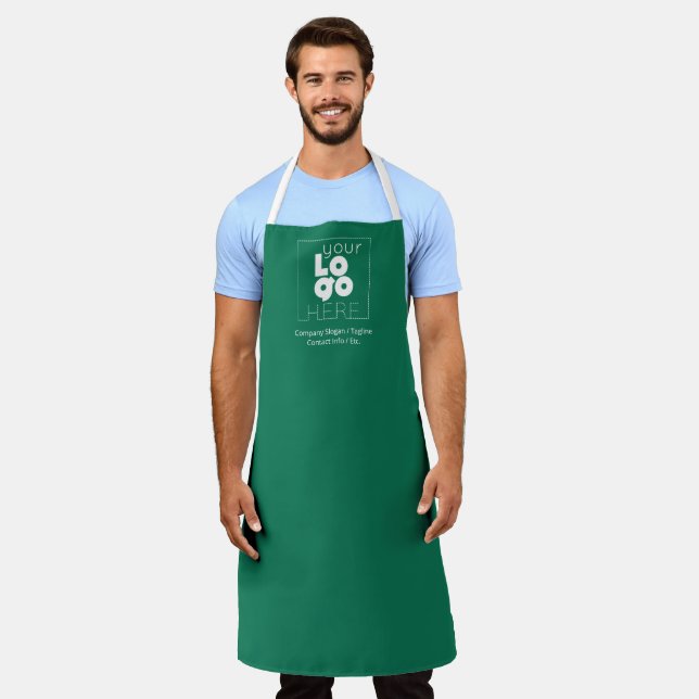 Tablier Logo blanc de l'entreprise personnalisée sur l'uni (Porté)