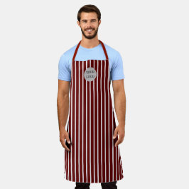 Tablier Logo Burgundy White Simple Elegpes Motif