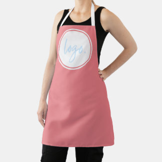 TABLIER LOGO D'AFFAIRES ROSE BLUSSE UNIFORME DU PERSONNEL 