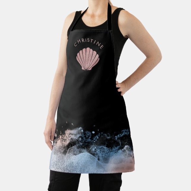 Tablier logo de coquillage sur noir (Insitu)