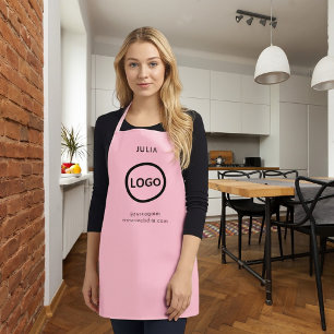 Tablier Logo de l'entreprise Blush Pink Nom du personnel d