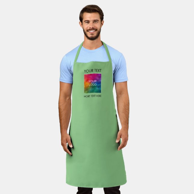 Tablier Logo de l'entreprise ici Modèle Sage Green (Porté)