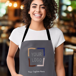 Tablier Logo de l'entreprise personnalisé gris-fumée