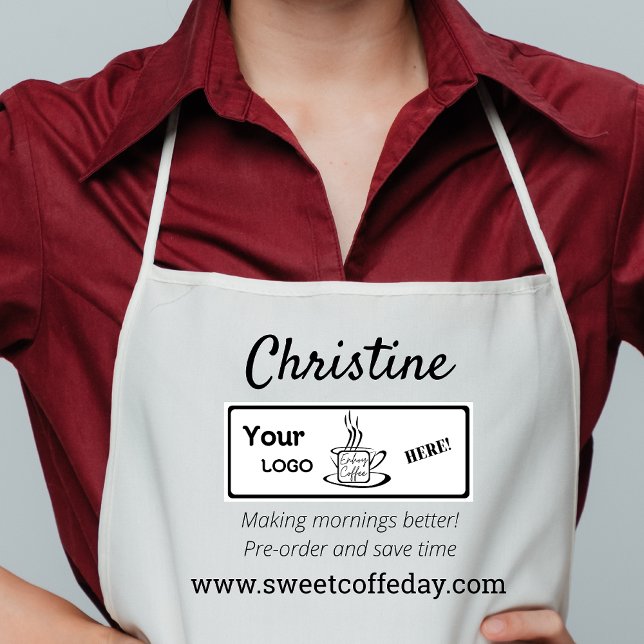 Tablier Logo d'entreprise Barista Adult Apron (Créateur téléchargé)
