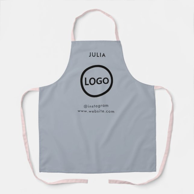 Tablier Logo d'entreprise Clair Grayish Nom du personnel d (Recto)